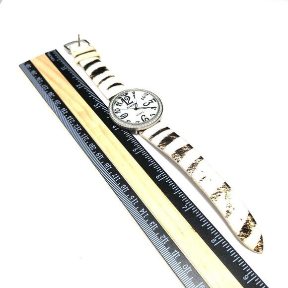 Chico's Animal Print Leather Watch, White Face, Animal Print Band, 9 Inches - Picture 8 of 11